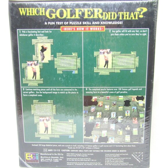 Which Golfer Did That Trivia Quiz Jigsaw Puzzle BGi Games 252 Pieces Vintage New - Picture 3 of 4